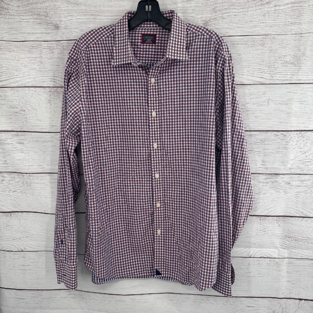 UNTUCKit Gingham Plaid Shirt Slim Fit Button Down Long‎ Sleeve X-Large XL